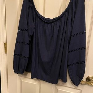 NWOT XL Lilly Pulitzer Katt off the shoulder top True Navy- Never worn